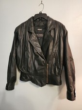 Vintage Black Wilson's Leather Jacket Women Medium Zip Out Liner Biker