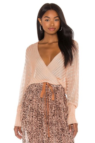 Free People Pluto Wrap Sweater Rose 