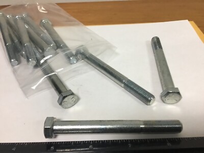 Qty (10) 3/8-24 X 3 1/2  Hex Head Bolts, Grade 5, Zinc Plated