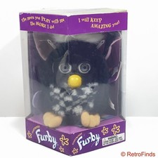 Furby 1998 1st Gen. Black Fur Gray Eyes 70-800 Tiger Electronics Interactive Toy
