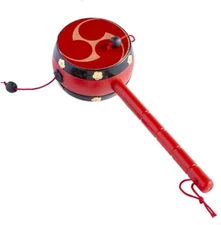 Japanese Traditional Den Den Daiko Drum - Tomoe Pattern From Japan