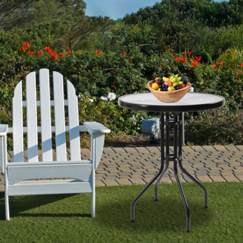 Patio Round Side Table Outdoor & Indoor Small End Table Coffee Bistro Table USA