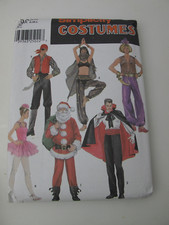 Simplicity 9802 Sewing Pattern Adult Costumes Size A S,M,L P