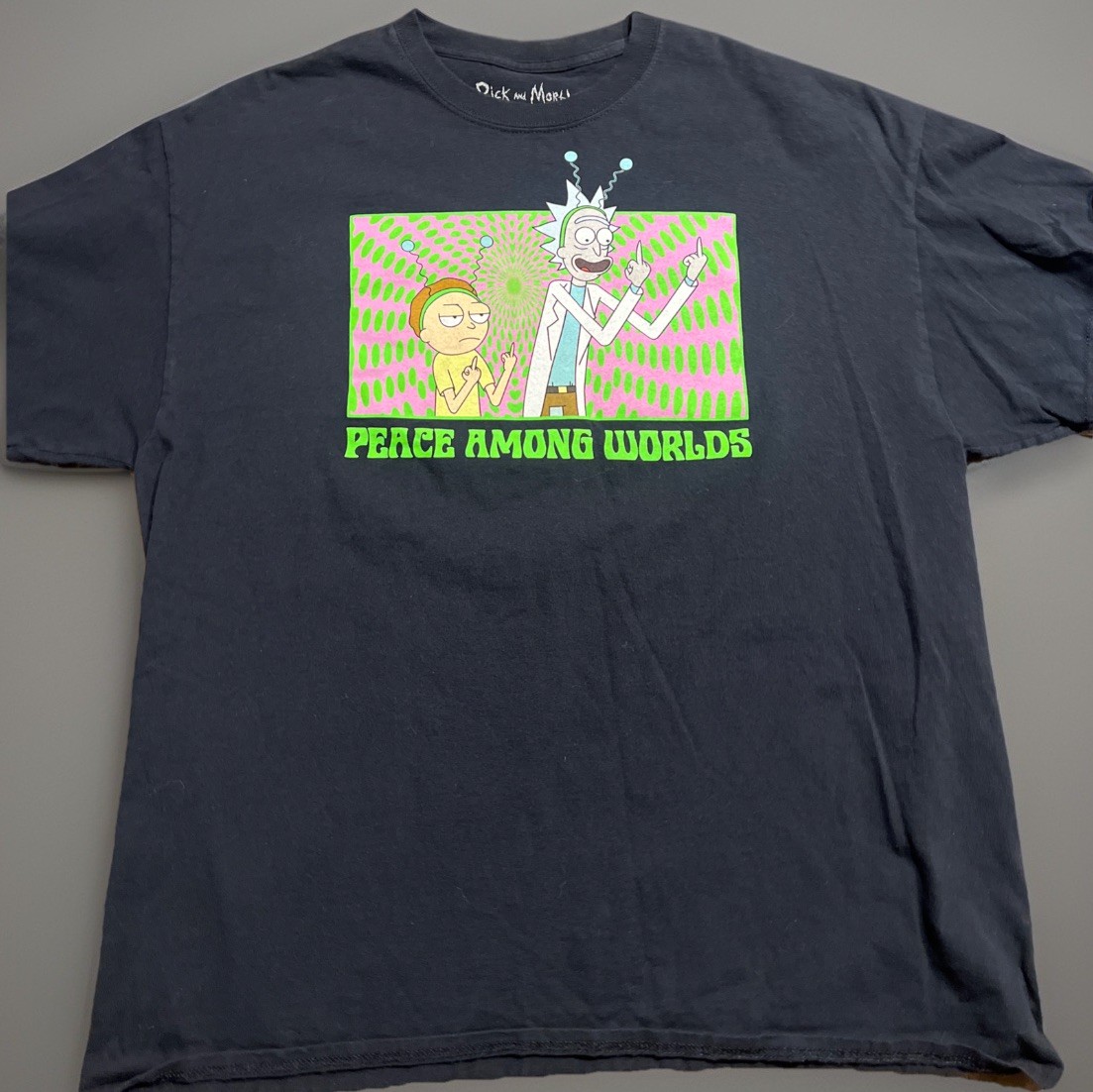 Rick And Morty Peace Among Worlds Black T-Shirt Size Adult xl  Adult Swim  NNT