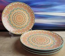VANCASSO "Mandala" Dinner plates - Unique pattern, porcelain - Set of 4