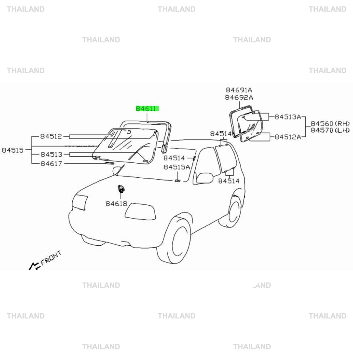 Front Windshield Weatherstrip Seal For Suzuki Grand Vitara SQ625