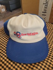 Vintage Briggs On The Move Trucker Hat USA Made Mesh Snapback Blue White