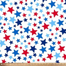 Patriotic Stars Fleece Fabric - 60 Wide - Sol...
