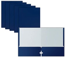 Two Pocket Portfolio Folders, 50-Pack, Blue, Letter Size Paper Folders, by ,