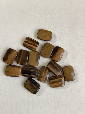 Tiereye 25x17mm drilled rectangles, 14 pc, loose stones, jewelry supplies