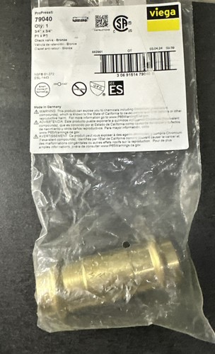 VIEGA 79040 PROPRESS 3/4" x 3/4" BRONZE RÜCKSCHLAGVENTIL - Bild 1 von 1