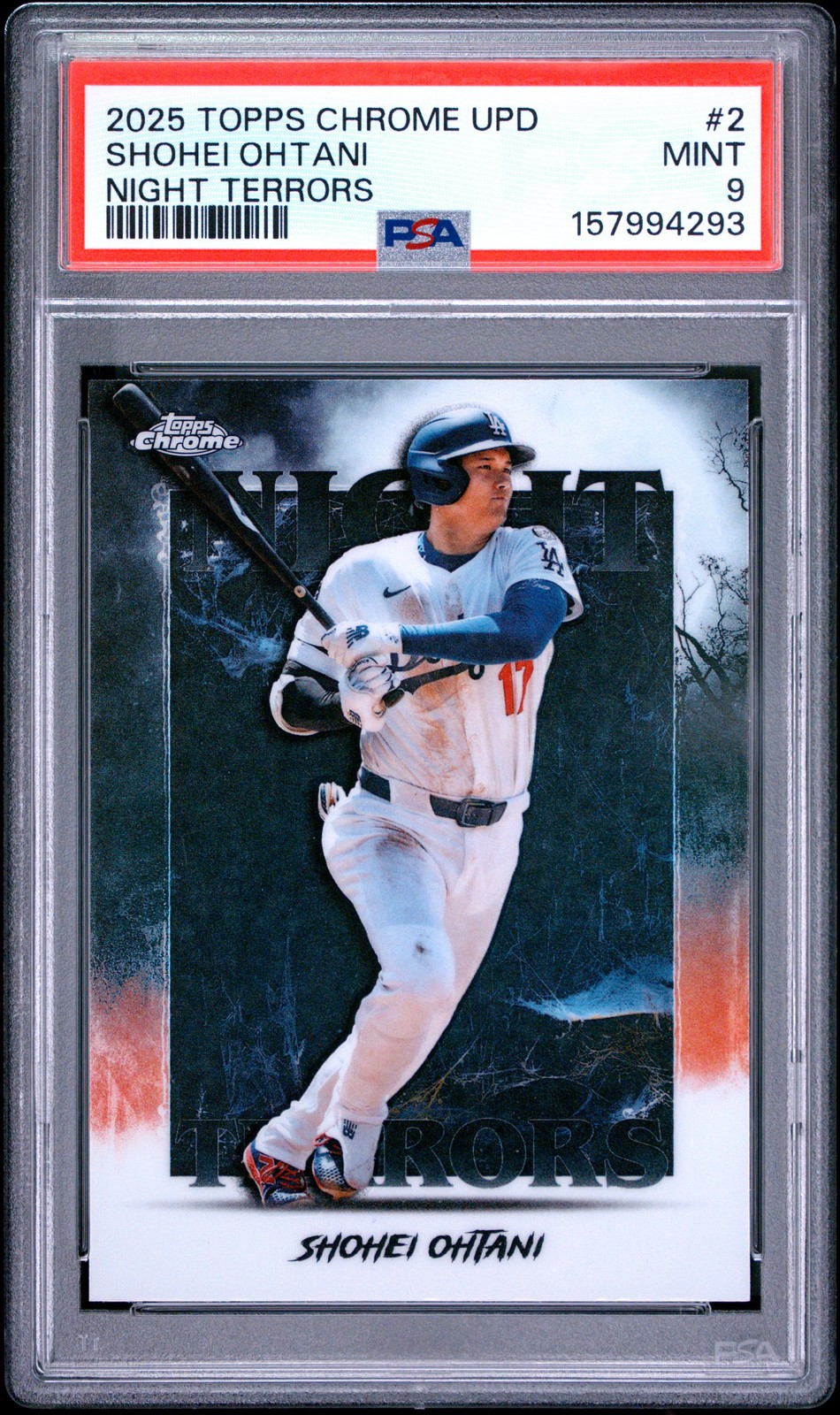 2025 TOPPS CHROME UPDATE NIGHT TERRORS #2 SHOHEI OHTANI PSA 9