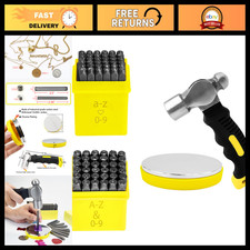 76Pcs Metal Stamping Kit - Uppercase  Lowercase Letter  Number Punches, Hammer