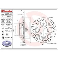 BREMBO 2x Bremsscheibe hinten Ø322 mm Gelocht/innenbel. für Porsche 911 993 3.6