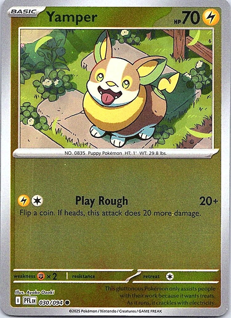 Yamper - Common Lightning Reverse Holo ME02: Phantasmal Flames 030/094 NM