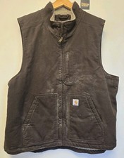 Carhartt Sherpa Lined Full Zip Vest XL Workwear Brown