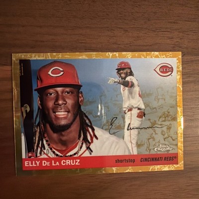 2025 Topps Chrome Platinum Elly De La Cruz Gold Wave Refractor /50 🔥 Reds