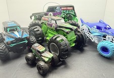 Monster Jam Grave Digger Lot Megalodon RC Trucks Parts Repair No Remote