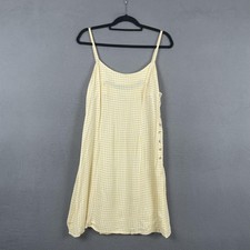 Express Sundress Womens 11-12 Yellow Gingham Strappy Button Casual Summer