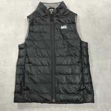 REI Co Op Kids Puffer Vest Black Medium 10 12 Insulated Down Fill Lightweight