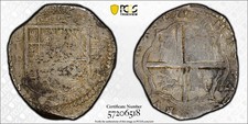 1621-TO P SPAIN 8 REALES CALICO-992 TOLEDO 26.97g PCGS VF 30