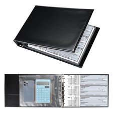 7 Ring Business Check Book Binder, 600 Checks Capacity for 9" x 13" Black