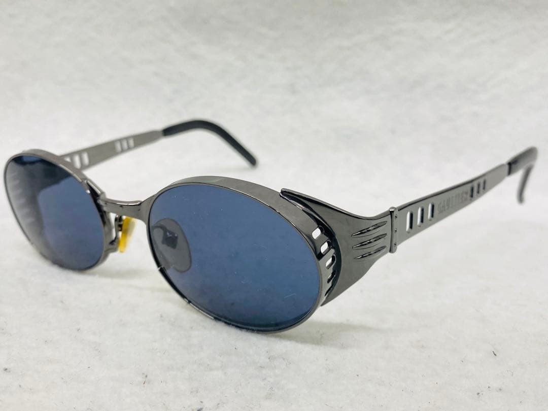 Jean Paul Gaultier 56-6102 Oval Steampunk Sunglasses Gunmetal