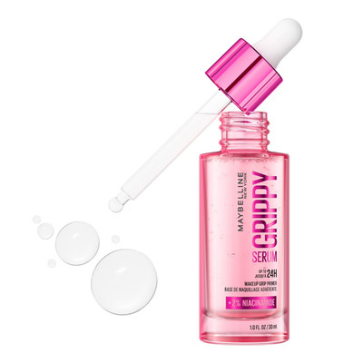 Maybelline Grippy Serum 24Hr Face Makeup Grip Primer + 2% Niacinamide 1oz 30ml