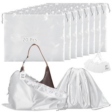 20 Pcs Dust Bags for Handbags and Purses, Large Drawstring Pouches for Storage
