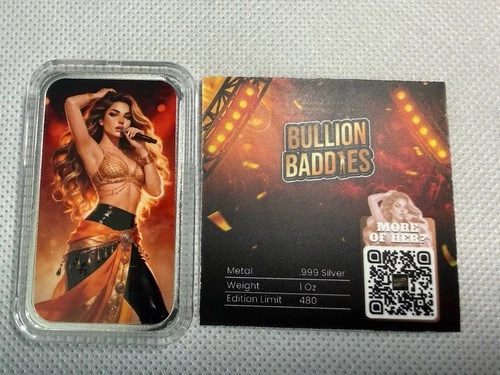 1oz Silver Bar Bullion Baddies Camille Candela .999 Fine w/ COA