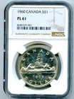 1960 S$1 CANADA SILVER VOYAGEUR DOLLAR NGC PL61 PROOF LIKE COIN