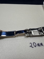 New aftermarket 20mm Black silicone rubber watch strap band for Oysterflex