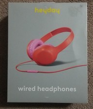 Heyday Wired Headphones Orange Shell  Pink Accent