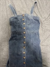 Express Women’s front buttons Denim Dress size XS. Rare Find Jeans Mat Overal