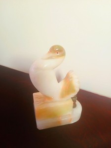 White onyx 1896 carved  Dove 