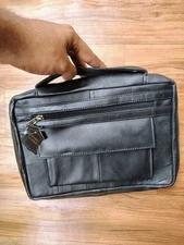 Genuine Leather Bible Cover Organizer Case with Handle – Christmas Sale