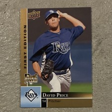 Upper Deck David Price #280 First Edition Rookie Tampa Bay Rays 2009 Card. rookie card picture