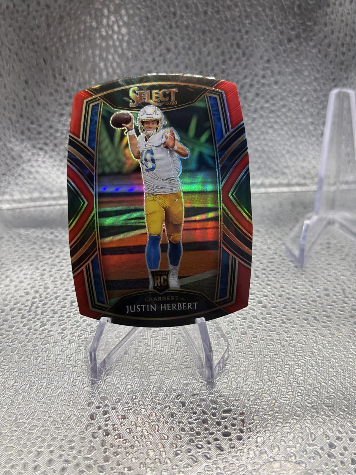 JUSTIN HERBERT RC 2020 PANINI SELECT CLUB LEVEL DIE CUT MAROON PRIZM 244