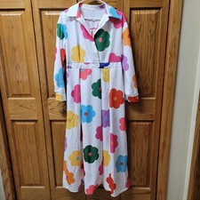 Retro Flower Hippie Long Sleeve Elegant Maxi  Dress