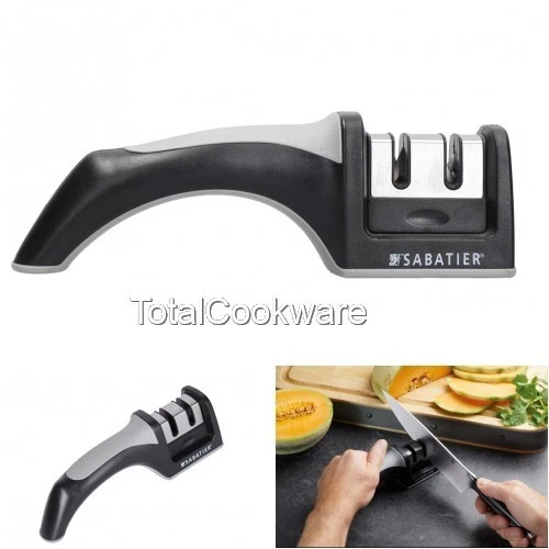 Sabatier Knife Sharpener Coarse Fine Grinder Ergonomic Soft Grip New Sealed