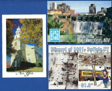 set of 3 posted postcards, New York, Buffalo, Rochester, NY, USA
