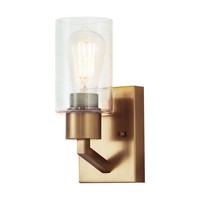 Wandleuchte Metall Glas 27,1 Cm Hoch In Messing Wandlampe Flur Wohnzimmer