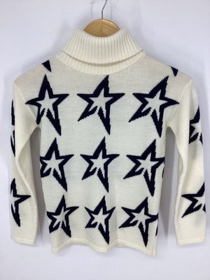 PERFECT MOMENT KINDER STERNSTAUB PULLOVER SCHNEE STRICK GRÖSSE 8Y WEISS/MARINE UVP £170 IB