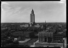 Nebraska State Capitol, Lincoln, Nebraska. General view from university, a.m.