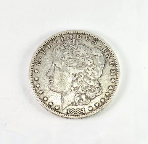 1884 Morgan Silver Dollar - no mint mark  - AU