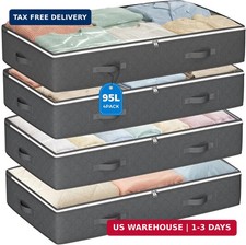 90L Under Bed Storage Containers, Closet Organizers and Storage Bins, Foldable U