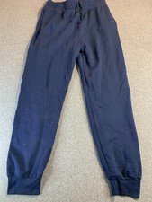 Hanes EcoSmart Sweatpants Mens M Navy Fleece Drawstring Waist Tapered Athletic