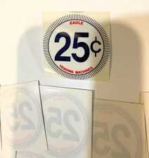 25 Cent Pricing Sticker Decals For Inside Glass of Bulk Vending Machines | 16