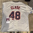 Autographed Emmanuel Clase Cleveland Grey Custom Baseball Jersey JSA COA