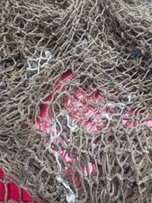 Used Fish Fishing Net Netting - Approx 7x10 Feet -Nice with Rustic Look Nautical